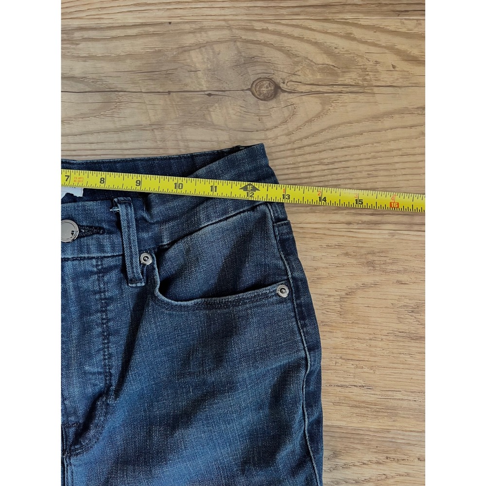 Good American Good Waist Crop JeansRaw Edge‎ Hem Skinny Dark Blue Sz 27 - Picture 10 of 10
